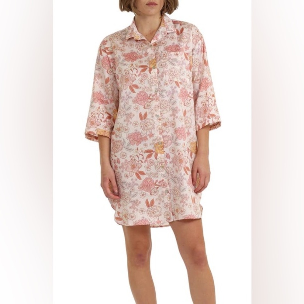Papinelle Karolina Cotton Sateen Nightgown In Soft Cinnamon